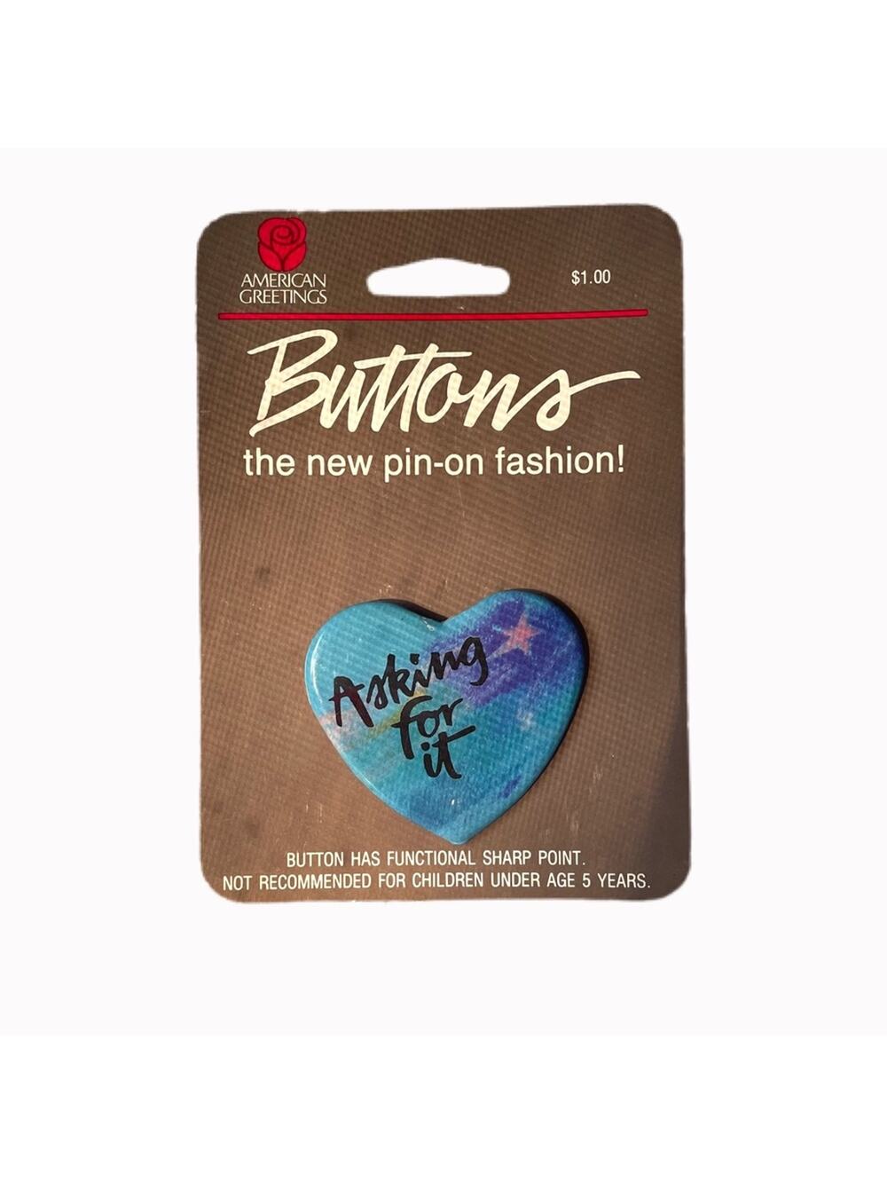 Vintage 80s American Greetings Fashion Button